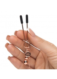 Золотистые зажимы для сосков и клитора All Sensation Nipple and Clitoral Chain - Fifty Shades of Grey - купить с доставкой в Смоленске