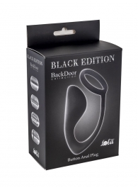 Чёрное эрекционное кольцо с анальной пробкой Button Anal Plug - Lola Games - в Смоленске купить с доставкой