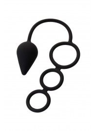 Тройное эрекционное кольцо с анальным хвостом Drop M-size - Erotist Adult Toys - в Смоленске купить с доставкой