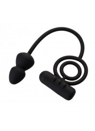 Чёрное эрекционное кольцо с вибропулькой и анальным хвостом - Erotist Adult Toys - в Смоленске купить с доставкой