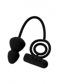 Чёрное эрекционное кольцо с вибростимулятором и анальным хвостом - Erotist Adult Toys - в Смоленске купить с доставкой