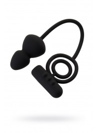 Чёрное эрекционное кольцо с вибростимулятором и анальным хвостом - Erotist Adult Toys - в Смоленске купить с доставкой