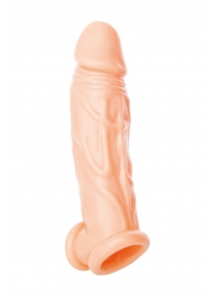 Телесная насадка на пенис с фиксацией мошонки - 18,5 см. - ToyFa - в Смоленске купить с доставкой