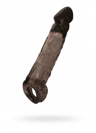 Чёрная насадка на пенис Tс подхватом - 19,5 см. - ToyFa - в Смоленске купить с доставкой