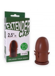 Коричневый латексный удлинитель пениса 2.5 in с шипиками - Sitabella - в Смоленске купить с доставкой