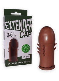 Коричневый латексный удлинитель пениса 3.5 in с шипиками - Sitabella - в Смоленске купить с доставкой