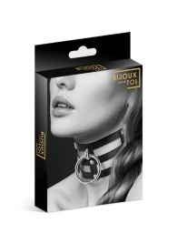 Чёрный тройной чокер с большим кольцом - Bijoux Pour Toi - купить с доставкой в Смоленске