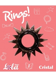 Чёрное эрекционное кольцо Rings Cristal - Lola Games - в Смоленске купить с доставкой