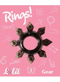 Чёрное эрекционное кольцо Rings Gear - Lola Games - в Смоленске купить с доставкой