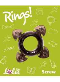 Чёрное эрекционное кольцо Rings Screw - Lola Games - в Смоленске купить с доставкой