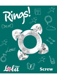 Прозрачное эрекционное кольцо Rings Screw - Lola Games - в Смоленске купить с доставкой
