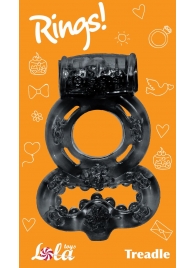 Чёрное эрекционное кольцо Rings Treadle с подхватом - Lola Games - в Смоленске купить с доставкой