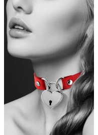 Красный чокер с замком в форме сердца - Bijoux Pour Toi - купить с доставкой в Смоленске