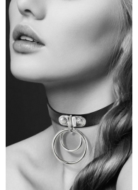 Черный чокер с двумя кольцами - Bijoux Pour Toi - купить с доставкой в Смоленске