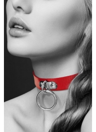 Красный узенький чокер с кольцом - Bijoux Pour Toi - купить с доставкой в Смоленске