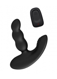Черный силиконовый стимулятор простаты Levett Nitoc с пультом ДУ - Levett - в Смоленске купить с доставкой