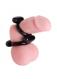 Двойное эрекционное кольцо Dual Stretch To Fit Cock and Ball Ring - XR Brands - в Смоленске купить с доставкой