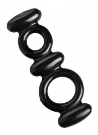 Двойное эрекционное кольцо Dual Stretch To Fit Cock and Ball Ring - XR Brands - в Смоленске купить с доставкой