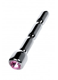 Серебристый уретральный плаг со стразом - 7 см. - ToyFa - купить с доставкой в Смоленске