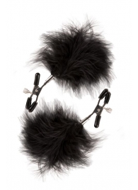 Зажимы для сосков с пухом FEATHERED NIPPLE CLAMPS - Blush Novelties - купить с доставкой в Смоленске