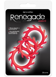 Набор из 3 красных эрекционных колец Renegade Gears - NS Novelties - в Смоленске купить с доставкой