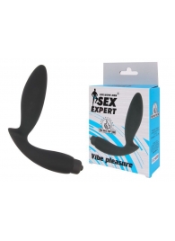 Чёрный вибростимулятор простаты Sex Expert Vibe Pleasure - Sex Expert - в Смоленске купить с доставкой