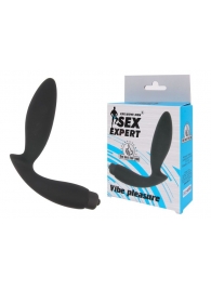 Чёрный вибростимулятор простаты Sex Expert Vibe Pleasure - Sex Expert - в Смоленске купить с доставкой