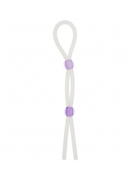 Прозрачное эрекционное кольцо-лассо SILICONE LASSO COCK RING DUAL BEADS - NMC - в Смоленске купить с доставкой