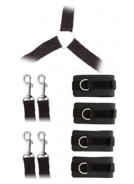 Комплект наручников и поножей LUXURIOUS BED RESTRAINT CUFF SET - Blush Novelties - купить с доставкой в Смоленске
