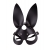Чёрная кожаная маска с длинными ушками - Sitabella - купить с доставкой в Смоленске