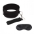 Черный ошейник с длинным поводком Collar and Leash Set - Lux Fetish - купить с доставкой в Смоленске