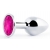 Серебристая анальная пробка с малиновым кристаллом - 7,2 см. - Anal Jewelry Plug - купить с доставкой в Смоленске