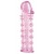 Гелевая розовая насадка на фаллос с шипами - 12 см. - Toyfa Basic - в Смоленске купить с доставкой