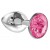 Малая серебристая анальная пробка Diamond Pink Sparkle Small с розовым кристаллом - 7 см. - Lola Games - купить с доставкой в Смоленске