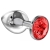 Большая серебристая анальная пробка Diamond Red Sparkle Large с красным кристаллом - 8 см. - Lola Games - купить с доставкой в Смоленске