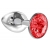 Малая серебристая анальная пробка Diamond Red Sparkle Small с красным кристаллом - 7 см. - Lola Games - купить с доставкой в Смоленске