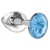 Малая серебристая анальная пробка Diamond Light blue Sparkle Small с голубым кристаллом - 7 см. - Lola Games - купить с доставкой в Смоленске