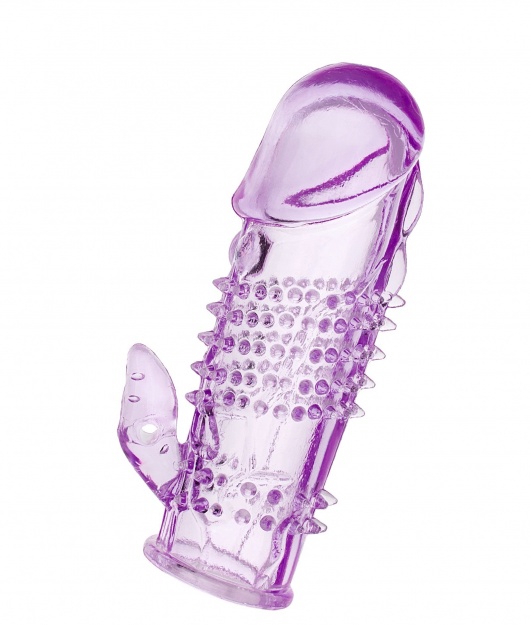 Фиолетовая насадка с коготком и шипами - 13 см. - Toyfa Basic - в Смоленске купить с доставкой