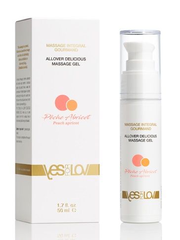 Универсальный массажный гель-смазка Allover Delicious Massage Gel с ароматом персика и аброкоса - 50 мл. - YESforLOV - купить с доставкой в Смоленске
