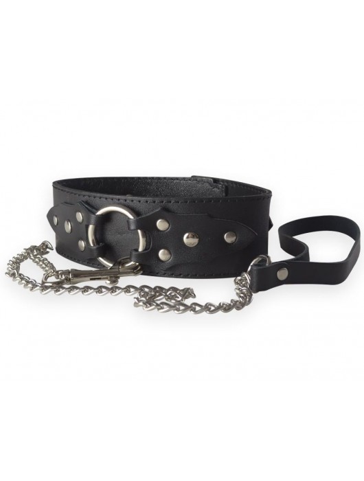 Широкий кожаный ошейник в готическом стиле - Sitabella - купить с доставкой в Смоленске