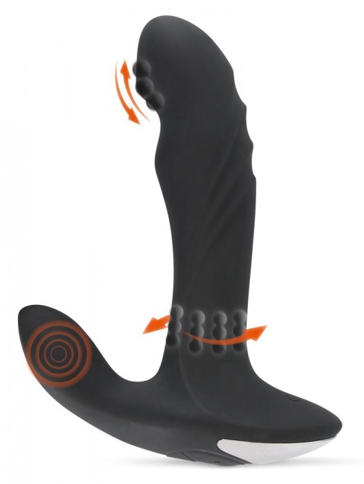 Черный вибромассажер простаты с функцией римминга Plug with Perineum Stimulator - 16,6 см. - Orion - в Смоленске купить с доставкой