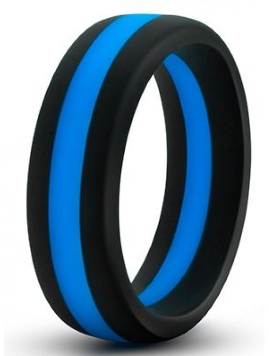 Черно-синее эрекционное кольцо Silicone Go Pro Cock Ring - Blush Novelties - в Смоленске купить с доставкой