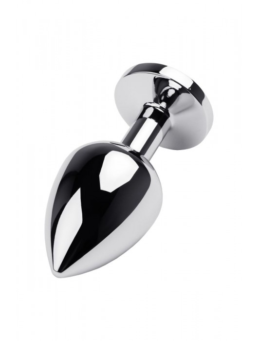 Серебристая коническая анальная пробка с красным кристаллом - 8 см. - ToyFa - купить с доставкой в Смоленске