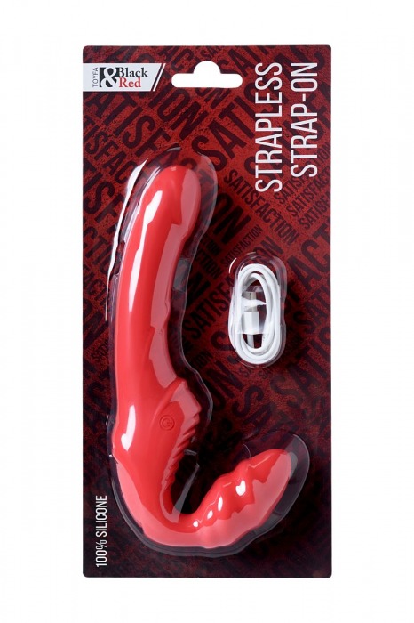 Красный безремневой страпон с вибрацией - ToyFa - купить с доставкой в Смоленске