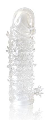 Закрытая прозрачная рельефная насадка Crystal sleeve - 13 см. - Erowoman-Eroman - в Смоленске купить с доставкой