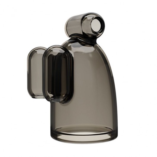 Дымчатая насадка-мастурбатор с вибрацией Vibrating Crystal Cap III - Baile - в Смоленске купить с доставкой