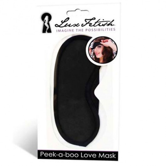 Черная маска на глаза Peek-a-Boo - Lux Fetish - купить с доставкой в Смоленске