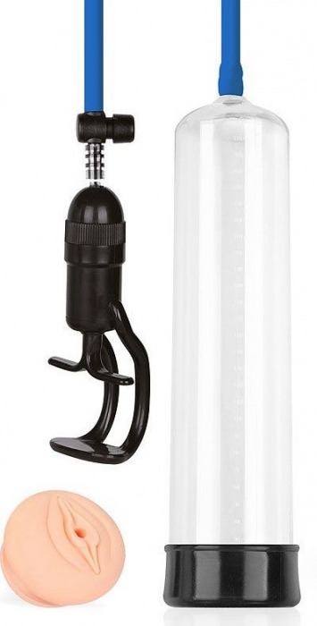 Прозрачная вакуумная помпа Sex Expert с насадкой-вагиной - Sex Expert - в Смоленске купить с доставкой