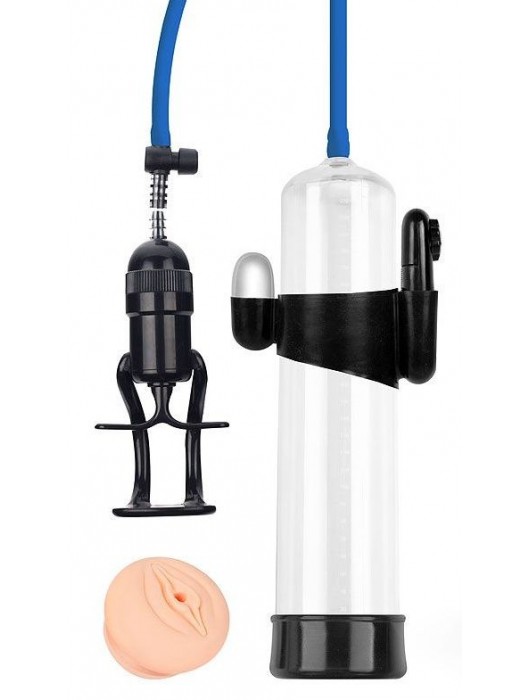 Прозрачная вакуумная вибропомпа Sex Expert с насадкой-вагиной - Sex Expert - в Смоленске купить с доставкой