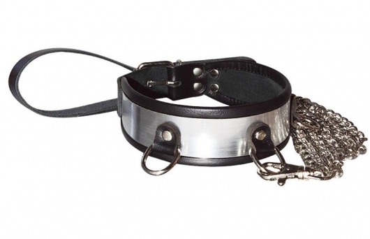 Стильный ошейник с металлическим блеском и поводком - Sitabella - купить с доставкой в Смоленске